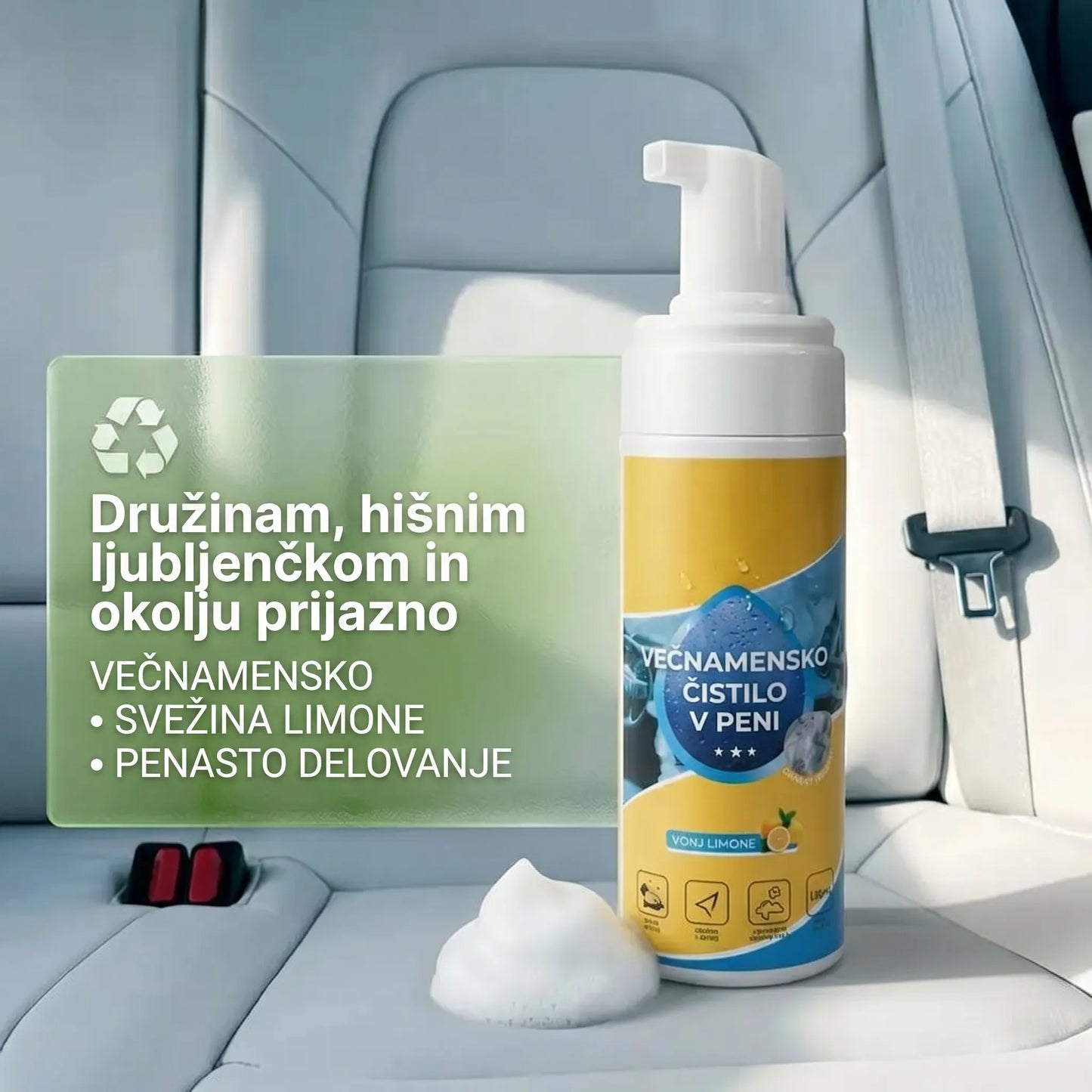 ⏳ ZADNJI DAN -80% 💥 4-v-1 Večencimska čistilna pena — Odstranjevalec madežev brez drgnjenja za avto in dom ✨