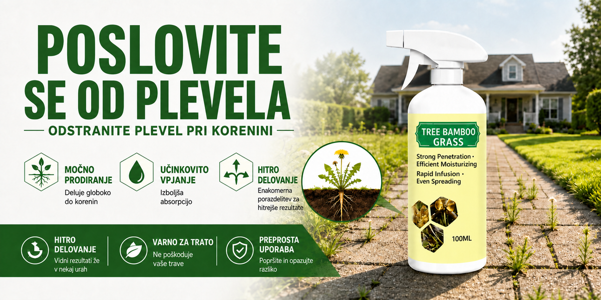 Hitrodelujoči naravni sprej proti plevelu in travi