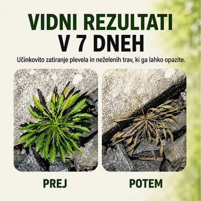 Hitrodelujoči naravni sprej proti plevelu in travi