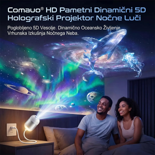 🌌 5D holografski projektor zvezd Comauo® — Pametna, dinamična svetloba za otroško sobo in spalnico 🧸